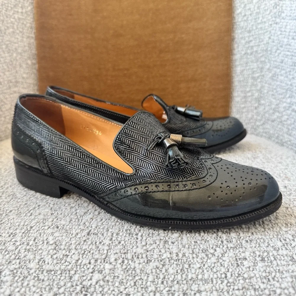 Bardnessa Franchetti Women’s Black Wingtip Brogue Tassel Loafers EU 36 (US 5.5) - Picture 3 of 15